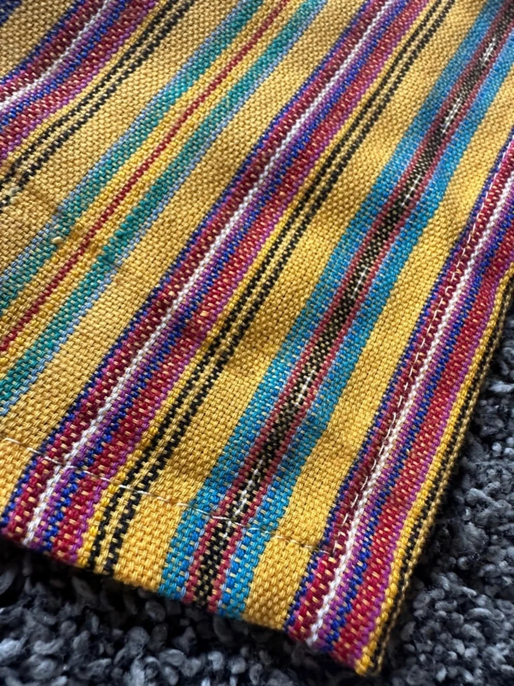 Handmade Authentic Guatemalan Cotton Striped Multicolor Kitchen Napkins Set of 2